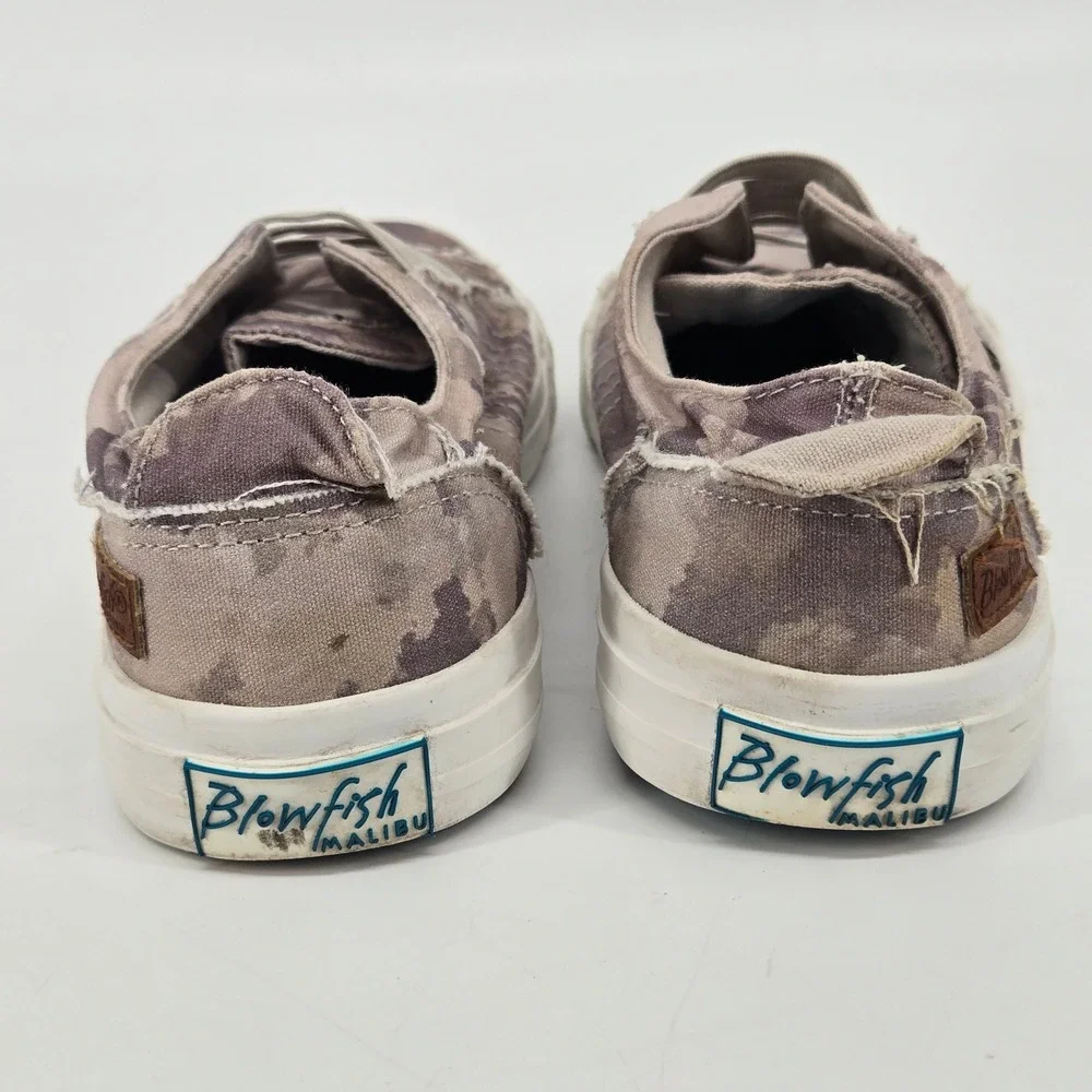 Blowfish Malibu Marley Grey Camo Distressed Slip On Sneaker Canvas Shoes 7